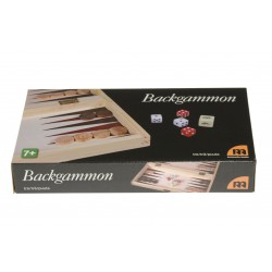 Backgammon helt i trä, reseutförande
